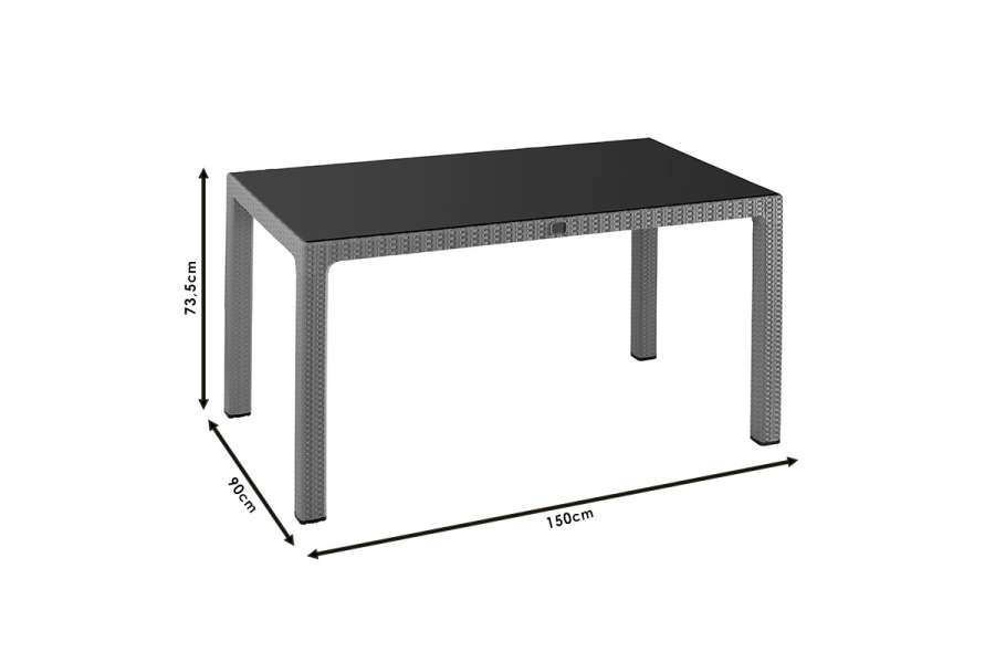 Τραπέζι Explore pakoworld με UV protection PP καφέ 150x90x73.5εκ