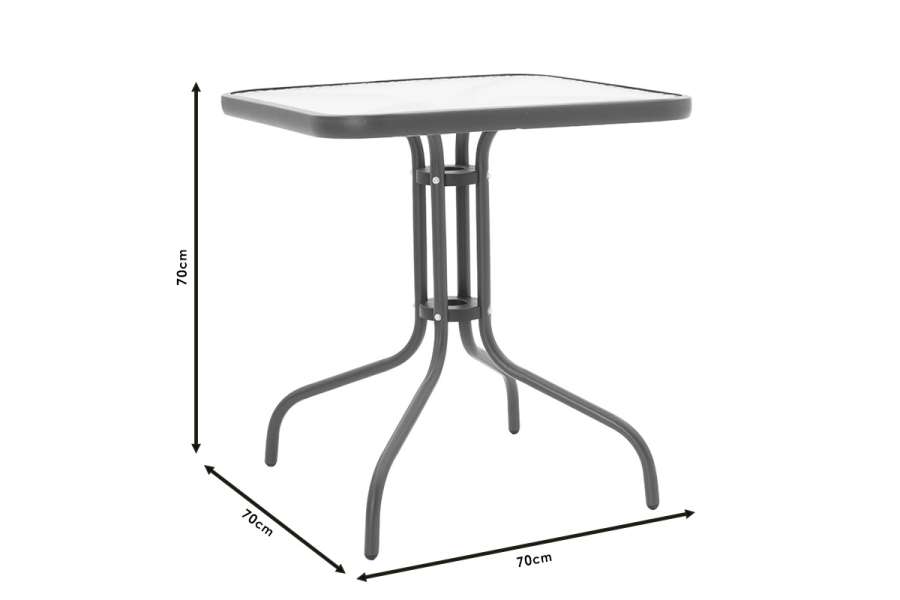 Τραπεζαρία Watson-Calan σετ 3τεμ pakoworld μέταλλο-textilene καφέ 70x70x70εκ