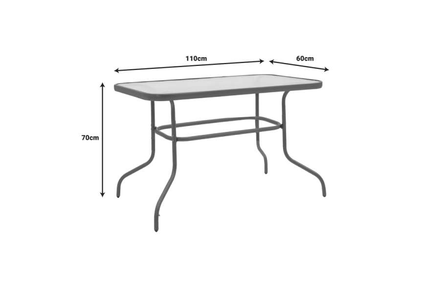 Τραπεζαρία Valor-Calan σετ 5τεμ pakoworld μέταλλο-textilene καφέ 110x60x70εκ