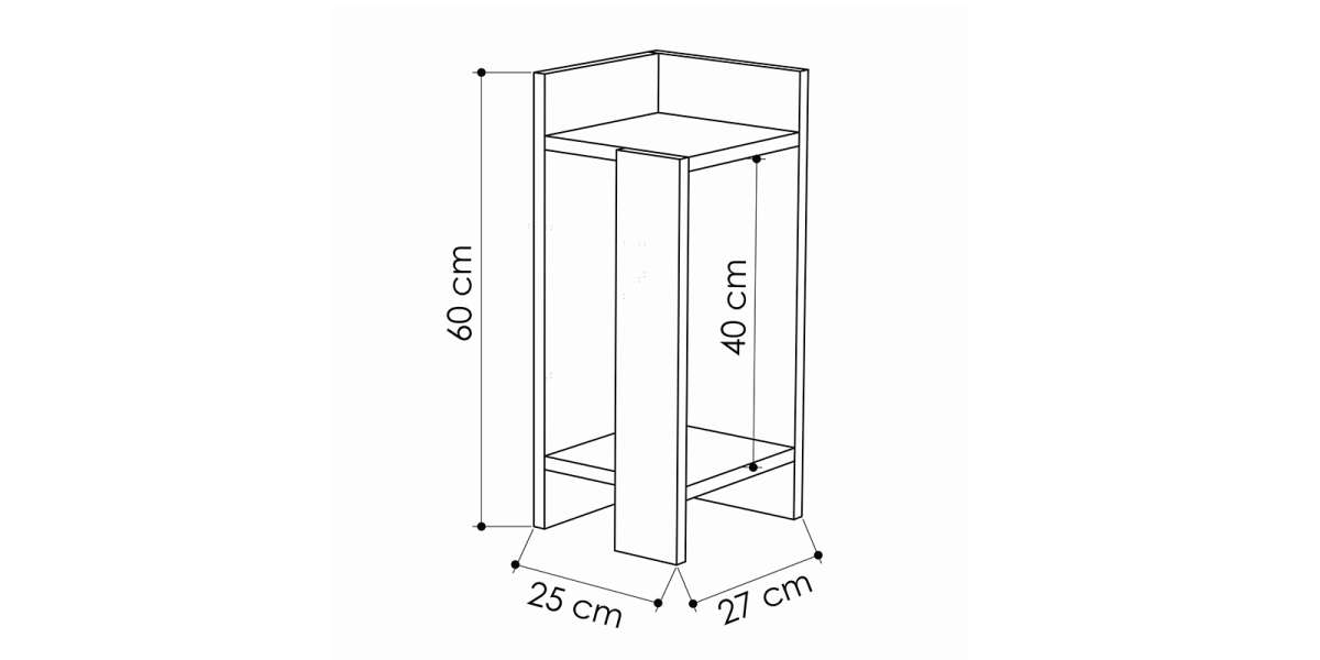 Κομοδίνο Immerse pakoworld σετ 2 τμχ. λευκό 27x25x60εκ