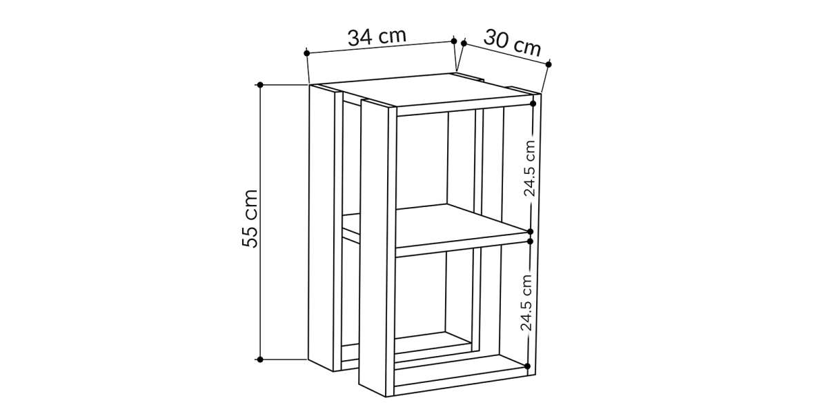 Κομοδίνο Passion pakoworld oak 34x30x55εκ