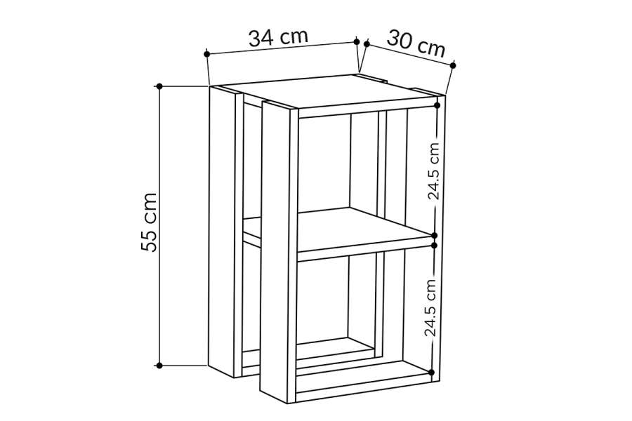 Κομοδίνο Passion pakoworld oak 34x30x55εκ