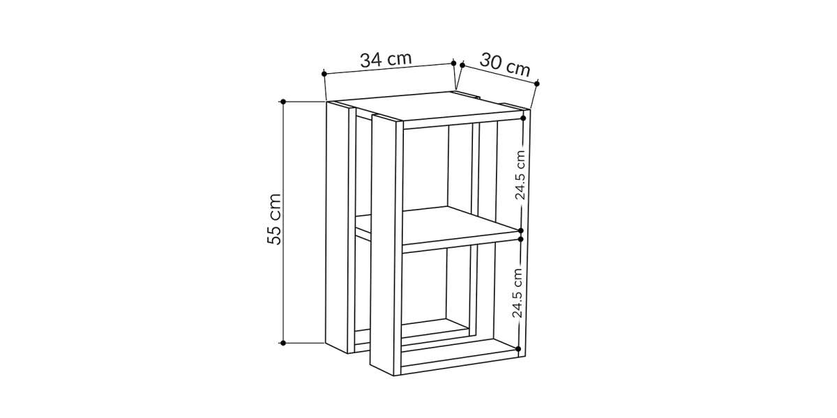 Κομοδίνο Passion pakoworld σε λευκή απόχρωση 34x30x55εκ