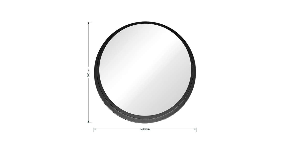 Καθρέπτης Round 3 pakoworld μαύρο 50x8x50εκ