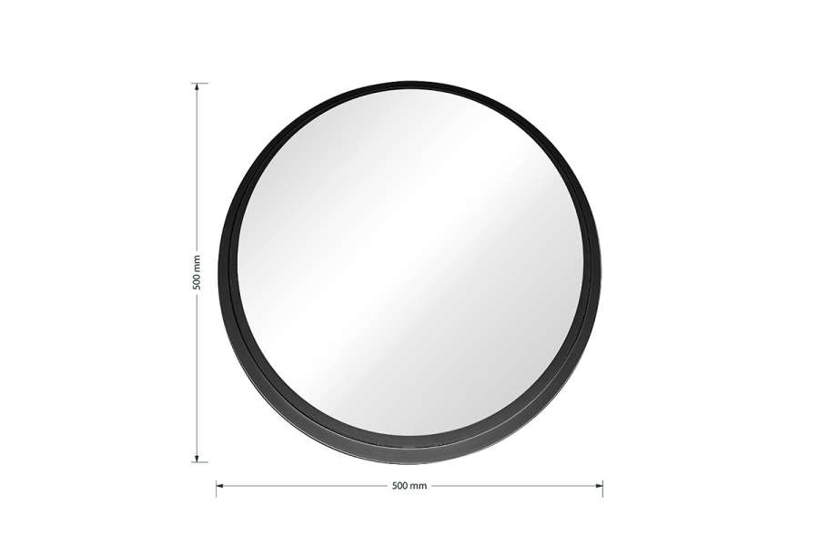 Καθρέπτης Round 3 pakoworld μαύρο 50x8x50εκ