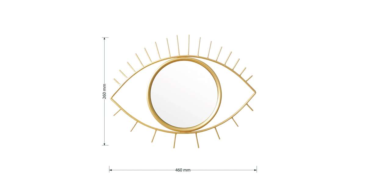 Καθρέπτης Eye pakoworld χρυσό 46x2x26εκ