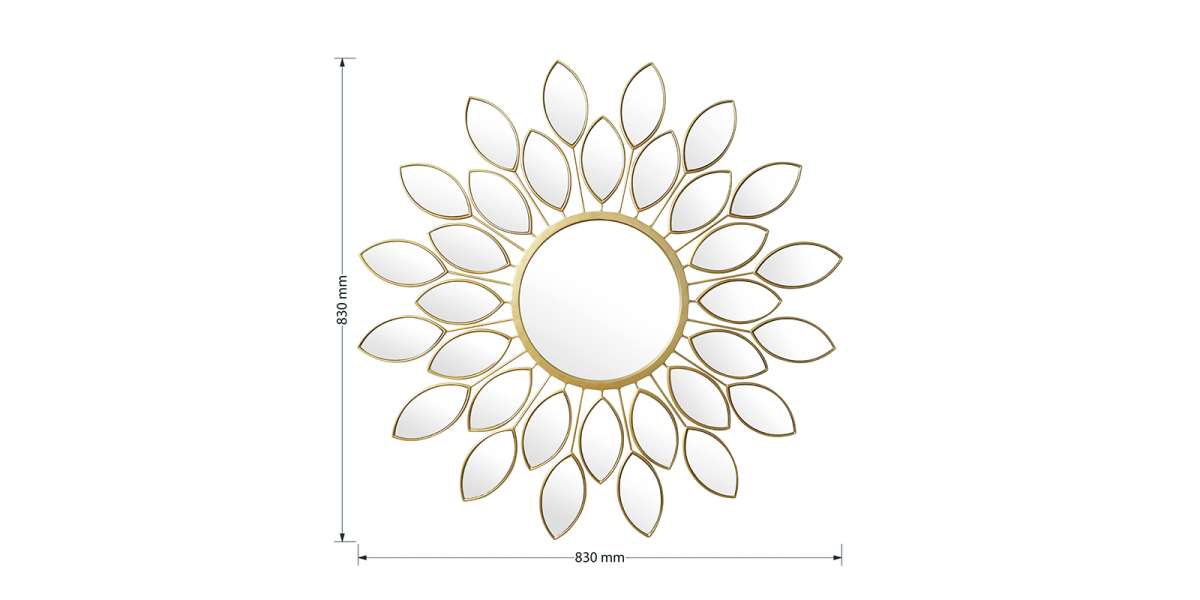 Καθρέπτης Flower pakoworld χρυσό 83x2.5x83εκ