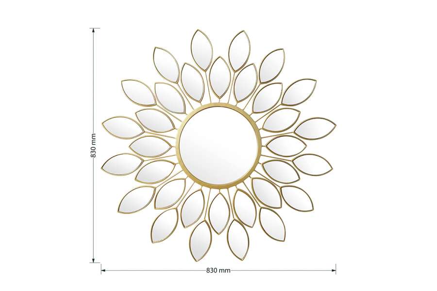 Καθρέπτης Flower pakoworld χρυσό 83x2.5x83εκ