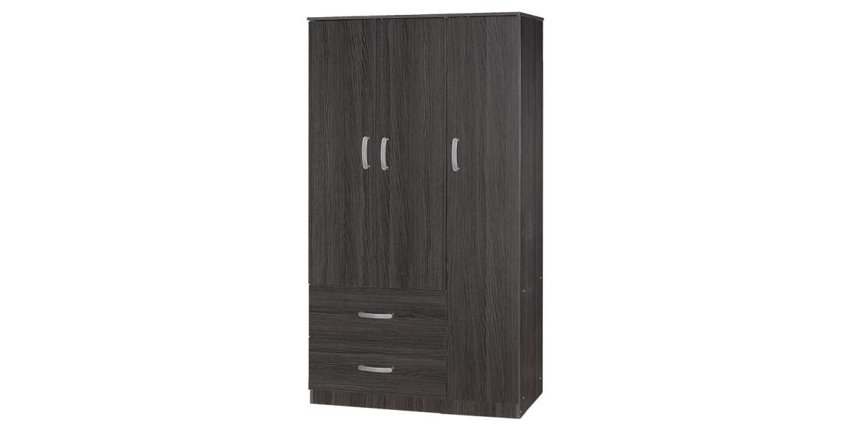 Ντουλάπα τρίφυλλη και πατάρι Zelia pakoworld wenge 90x42x240εκ.