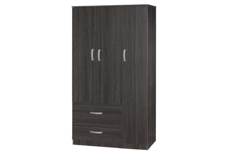 Ντουλάπα τρίφυλλη και πατάρι Zelia pakoworld wenge 90x42x240εκ.