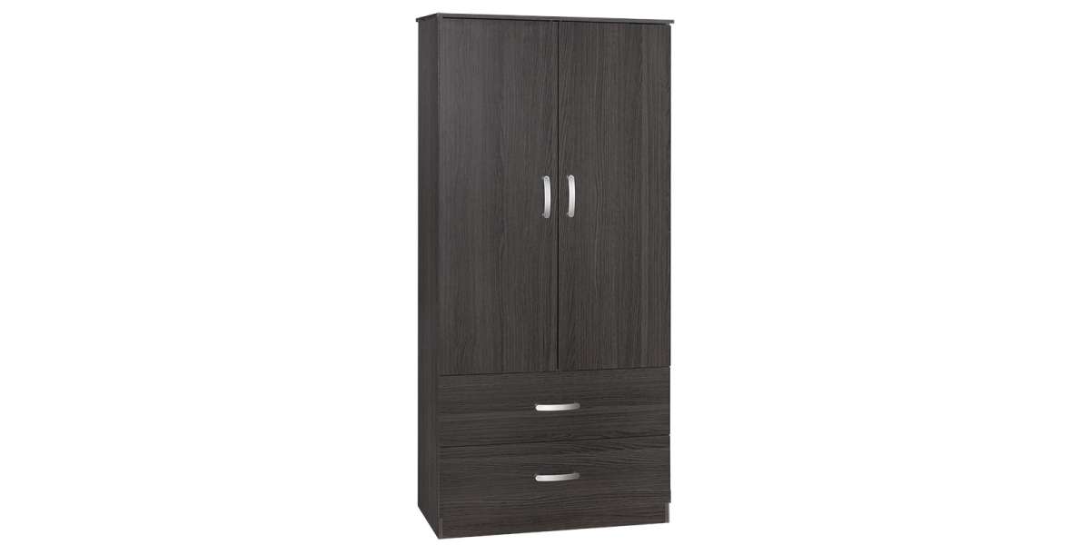 Ντουλάπα δίφυλλη και πατάρι Zelia pakoworld wenge 79x42x240εκ.