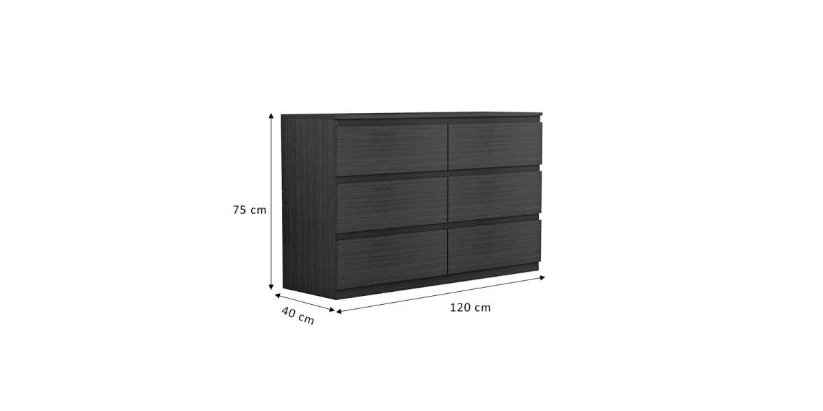 Συρταριέρα Cindy pakoworld 6 συρταριών wenge 120x40x75εκ