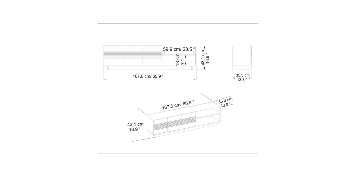 Έπιπλο τηλεόρασης Yubo pakoworld λευκό-φυσικό 167,6x35x43εκ