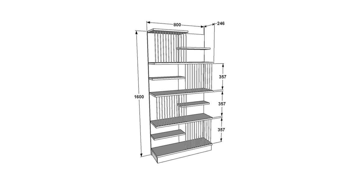 Βιβλιοθήκη Gassim pakoworld μαύρο-καρυδί-λευκό 80x26.4x160εκ