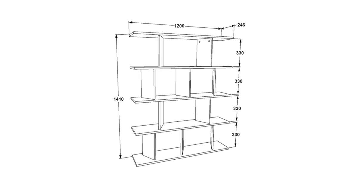 Βιβλιοθήκη Ratu pakoworld λευκό 120x24,6x141εκ