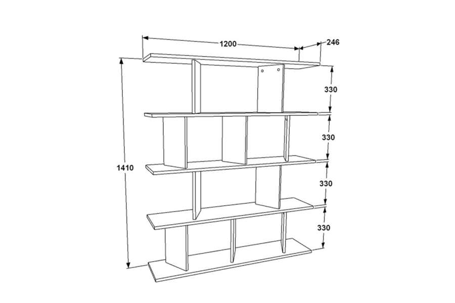 Βιβλιοθήκη Ratu pakoworld λευκό 120x24,6x141εκ