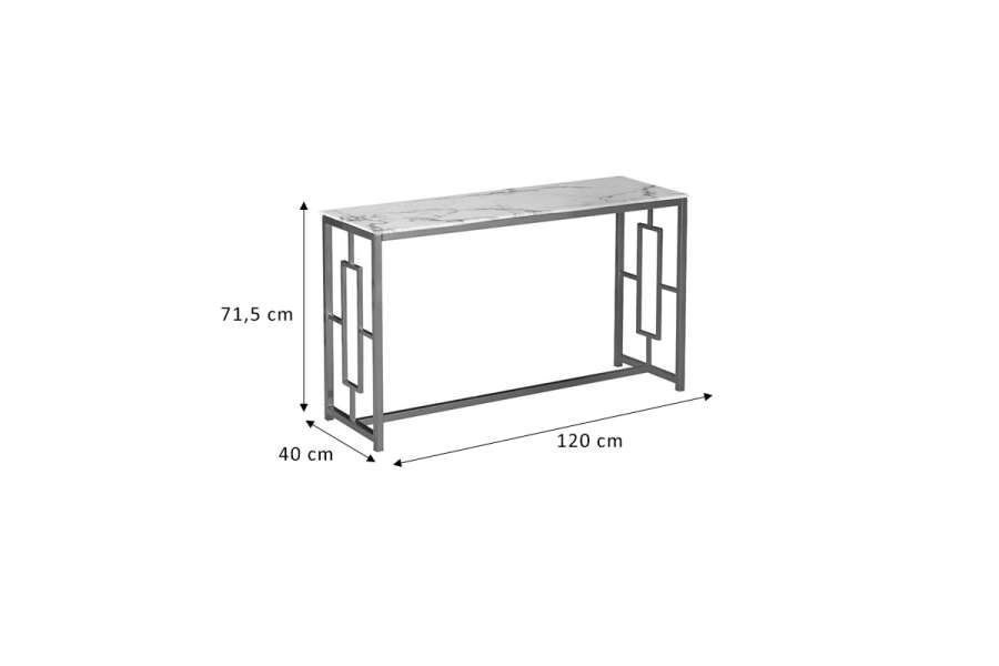 Κονσόλα Eccento pakoworld χρυσό-επιφάνεια λευκό μαρμάρου 8mm 120x40x71.5εκ