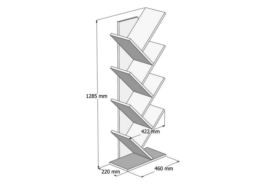 Βιβλιοθήκη Luptus pakoworld μελαμίνης oak 46x22x128.5εκ