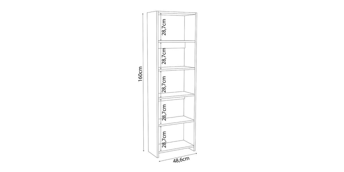 Βιβλιοθήκη Robelo pakoworld μελαμίνης oak 48.6x22x160εκ