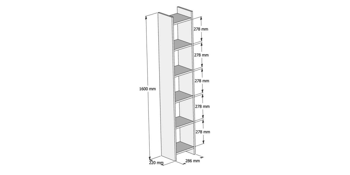 Βιβλιοθήκη Darco pakoworld μελαμίνης oak-λευκό 28.6x22x160εκ