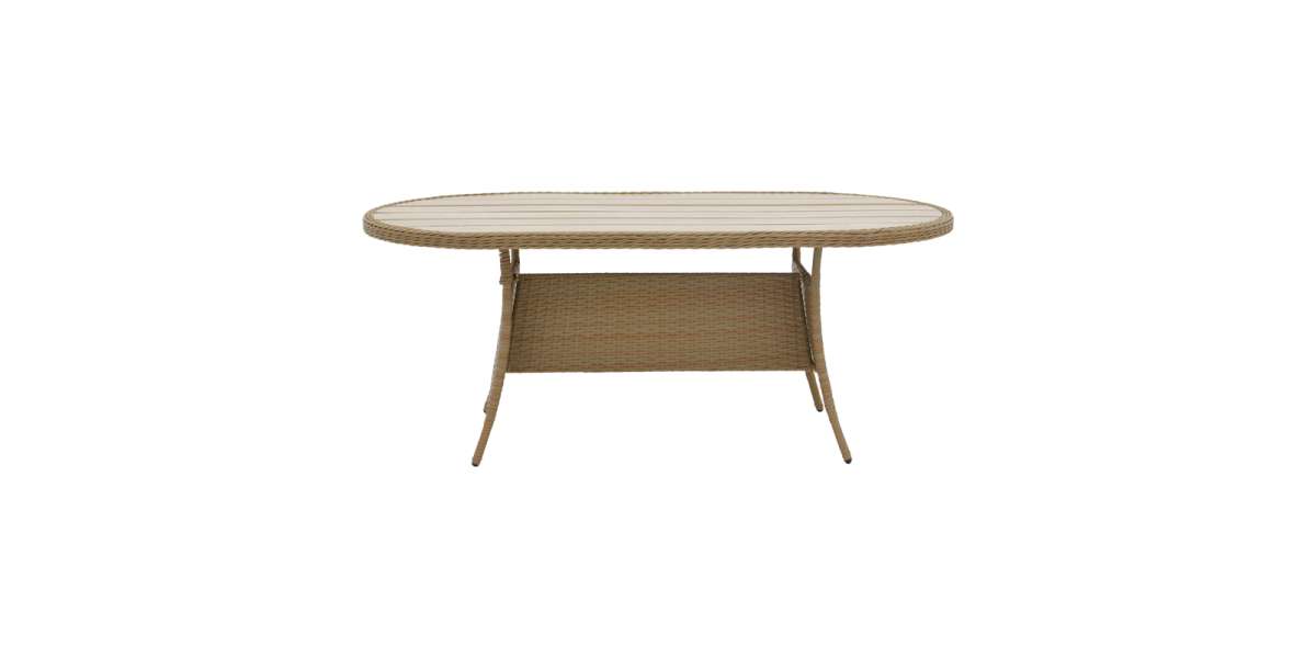 Τραπέζι Keir pakoworld rattan-αλουμίνιο καφέ 180x90x72εκ