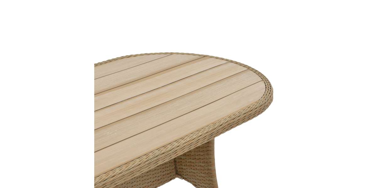 Τραπέζι Keir pakoworld rattan-αλουμίνιο καφέ 180x90x72εκ