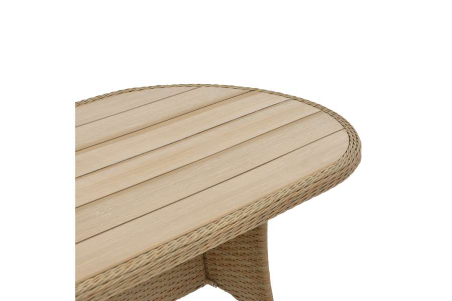 Τραπέζι Keir pakoworld rattan-αλουμίνιο καφέ 180x90x72εκ