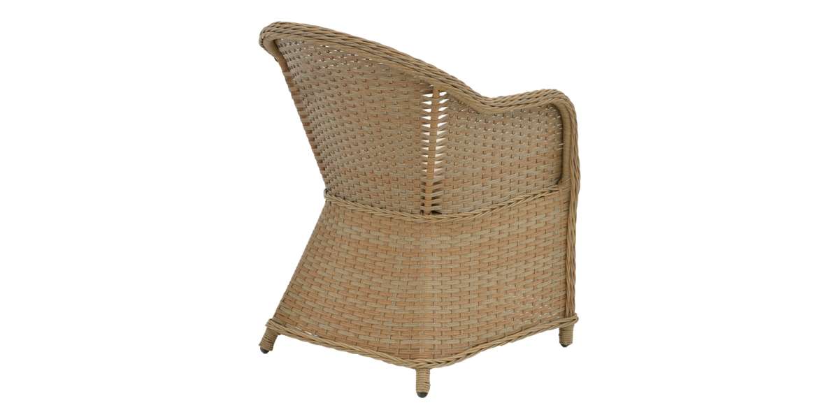 Πολυθρόνα κήπου Hadrian pakoworld rattan καφέ- textilene μπεζ 57x70x85εκ