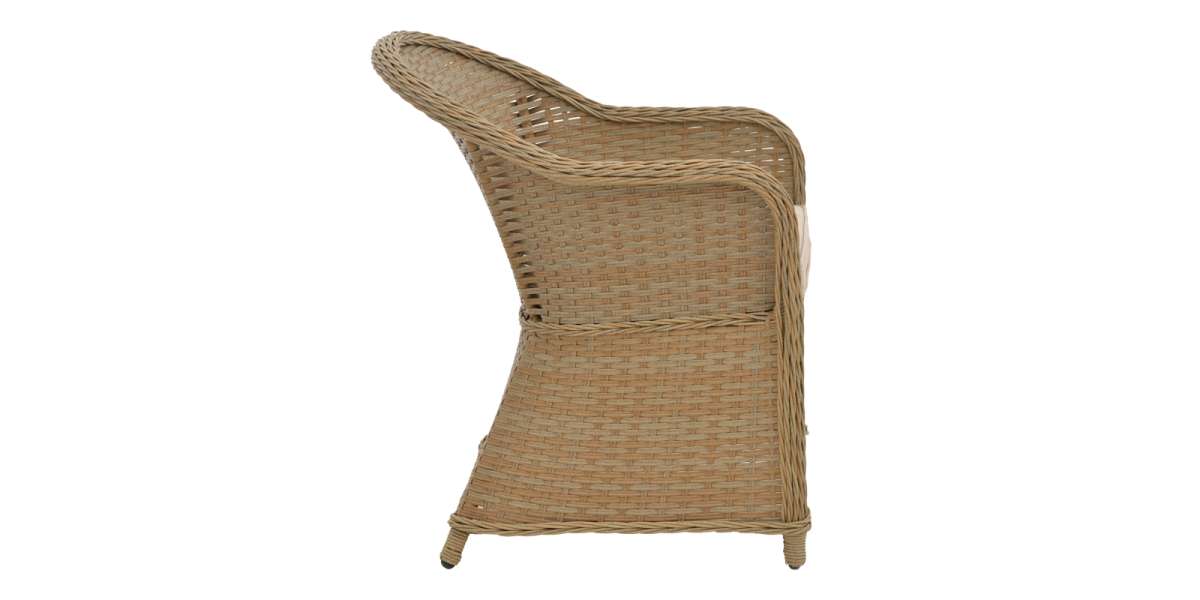 Πολυθρόνα κήπου Hadrian pakoworld rattan καφέ- textilene μπεζ 57x70x85εκ