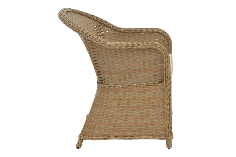 Πολυθρόνα κήπου Hadrian pakoworld rattan καφέ- textilene μπεζ 57x70x85εκ