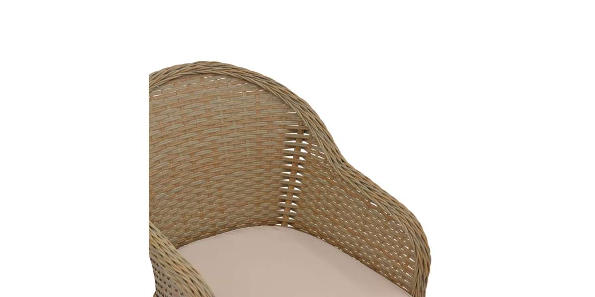 Πολυθρόνα κήπου Hadrian pakoworld rattan καφέ- textilene μπεζ 57x70x85εκ