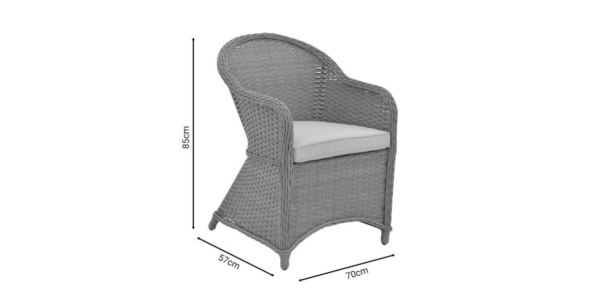 Πολυθρόνα κήπου Hadrian pakoworld rattan καφέ- textilene μπεζ 57x70x85εκ