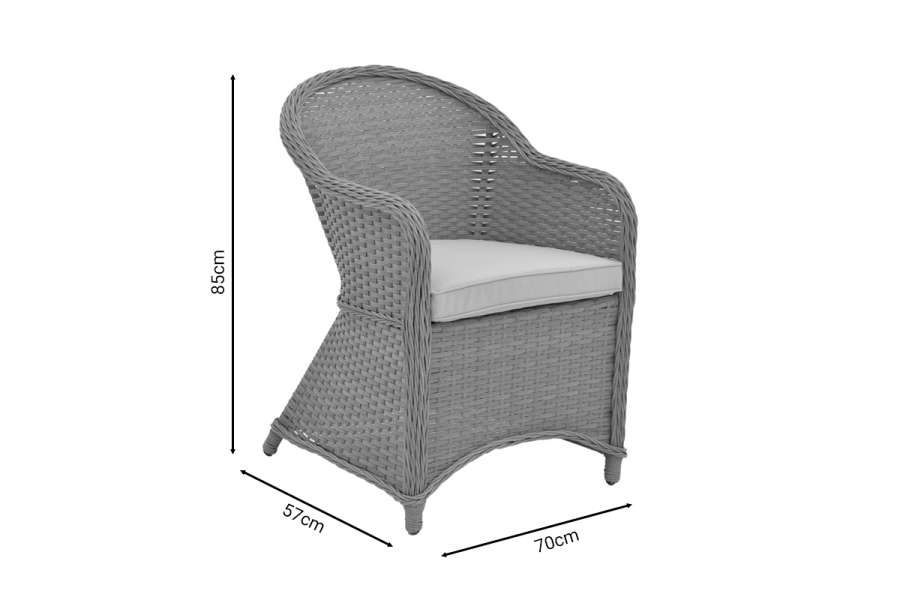 Πολυθρόνα κήπου Hadrian pakoworld rattan καφέ- textilene μπεζ 57x70x85εκ