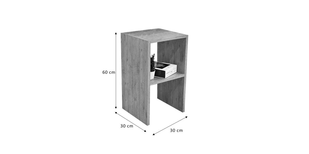 Βοηθητικό τραπέζι Leofric pakoworld μελαμίνης oak 30x30x60εκ