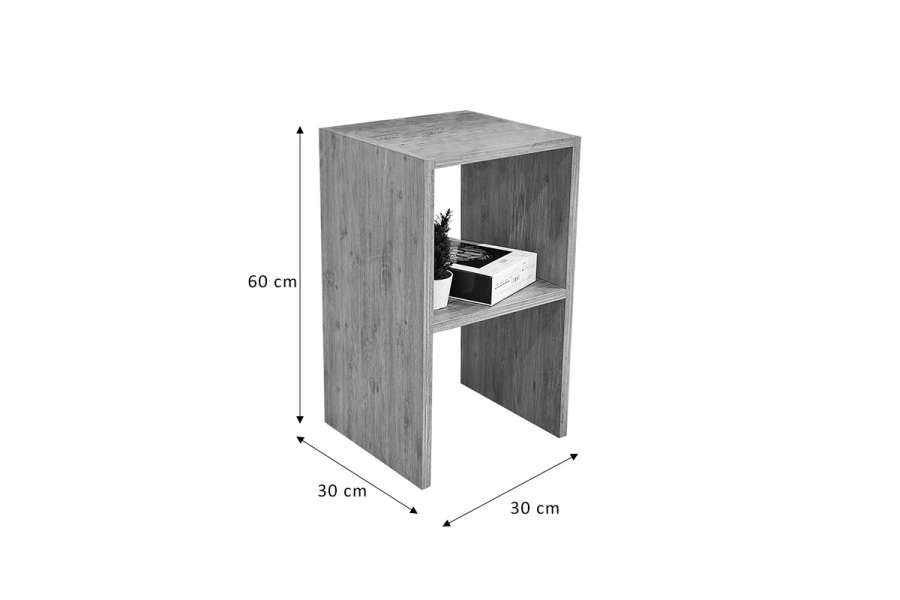 Βοηθητικό τραπέζι Leofric pakoworld μελαμίνης oak 30x30x60εκ