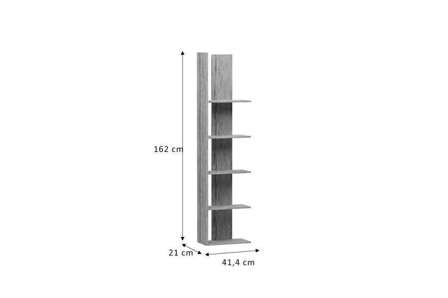 Βιβλιοθήκη Mirca pakoworld μελαμίνης sonoma 41,4x21x162εκ