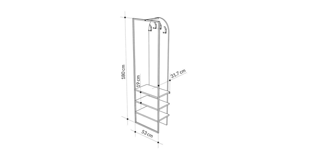 Έπιπλο εισόδου Archy pakoworld μελαμίνης φυσικό 53x32x180εκ