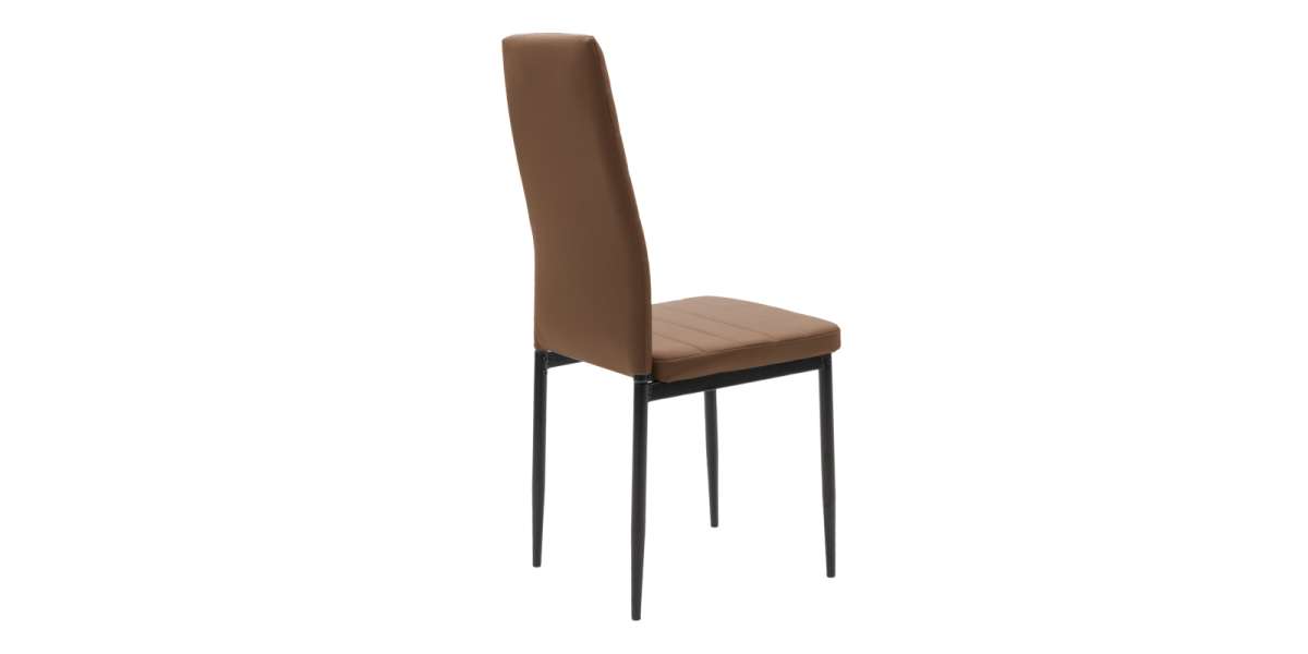 Καρέκλα Parker pakoworld PU cappuccino-μαύρο πόδι 42x48x98εκ