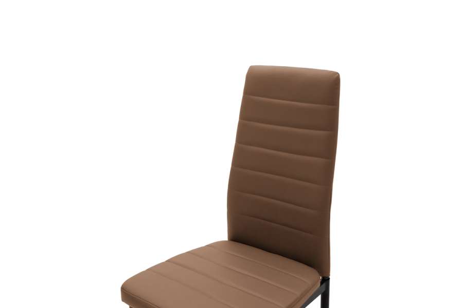 Καρέκλα Parker pakoworld PU cappuccino-μαύρο πόδι 42x48x98εκ