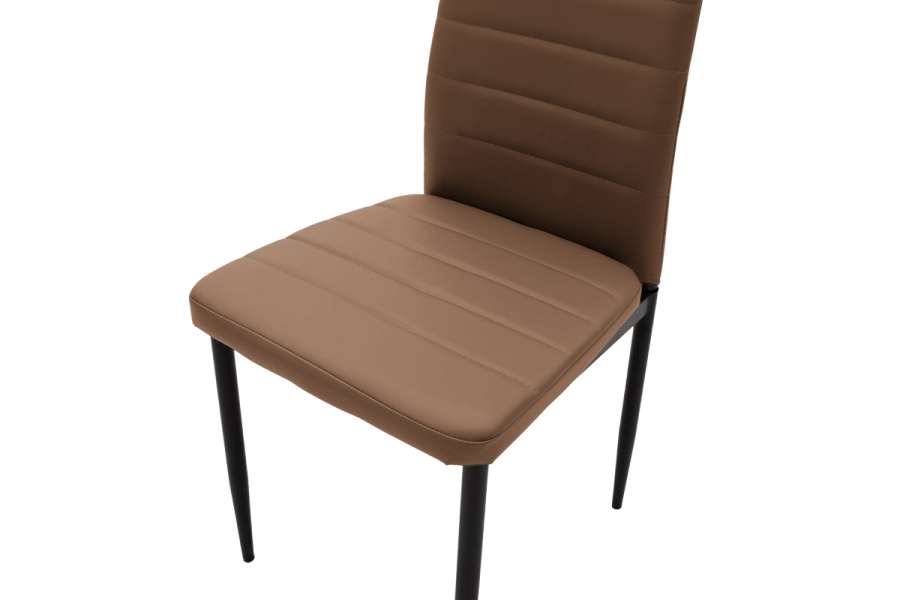 Καρέκλα Parker pakoworld PU cappuccino-μαύρο πόδι 42x48x98εκ