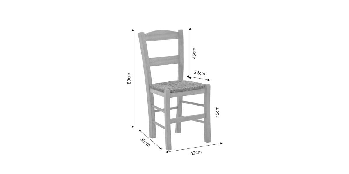 Καρέκλα καφενείου με ψάθα Syros-Charchie pakoworld καρυδί ξύλο 42x40x89εκ