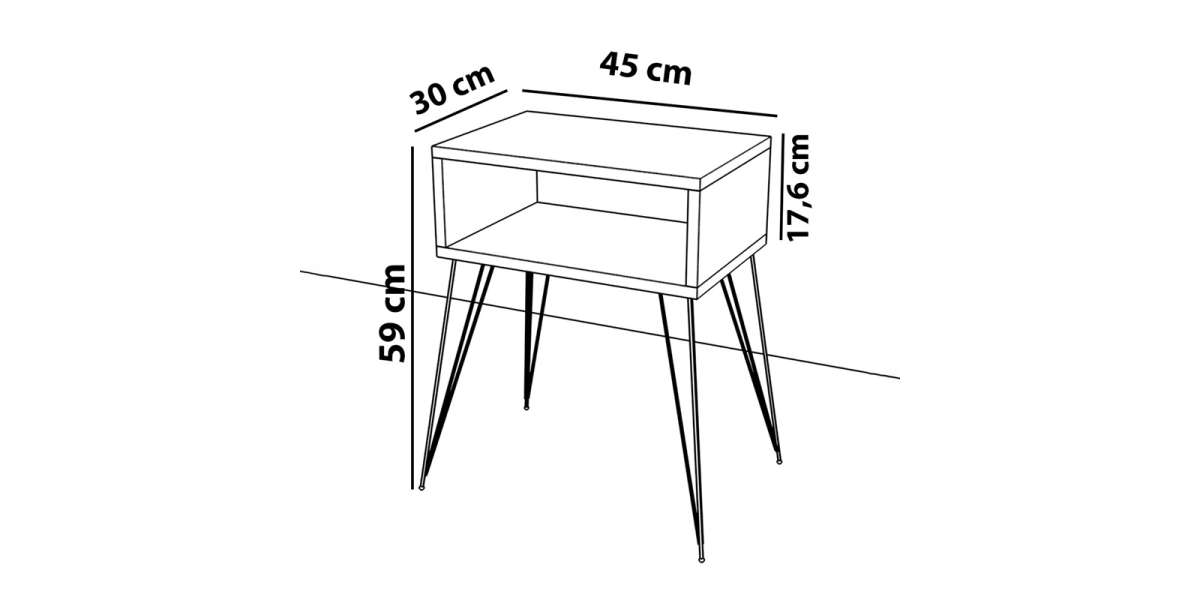 Κομοδίνο Naida pakoworld λευκό μελαμίνης 45x30x59εκ