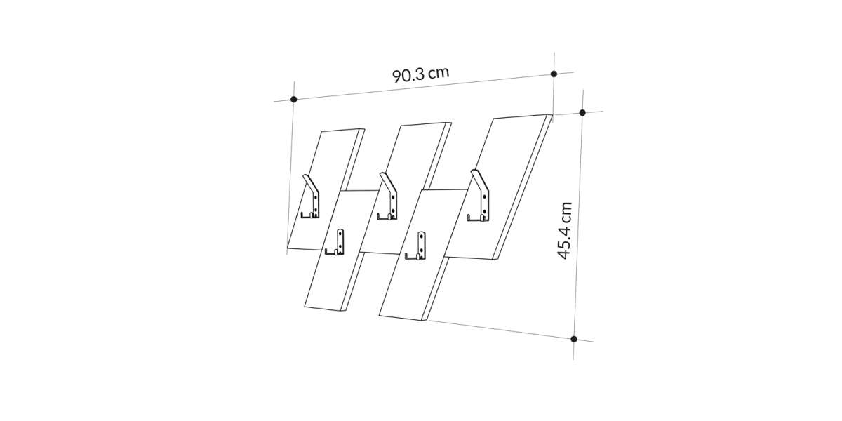 Κρεμάστρα τοίχου Livy pakoworld λευκό μελαμίνης 75.2x1.8x45.3εκ