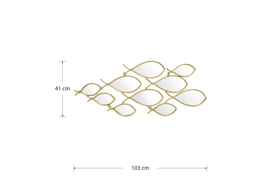 Καθρέπτης Filow pakoworld χρυσό 103x2x38εκ