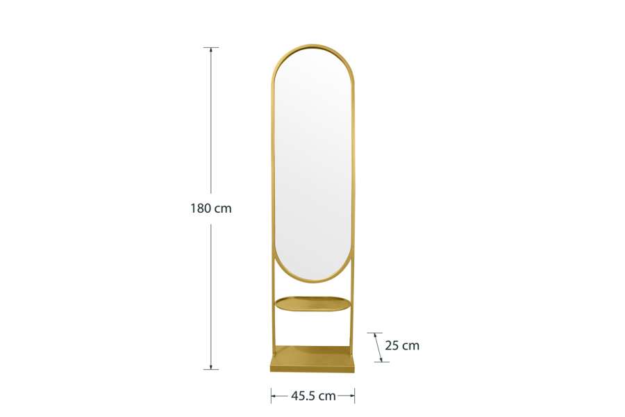 Καθρέπτης Anelsa pakoworld χρυσό 45.5x25x180εκ