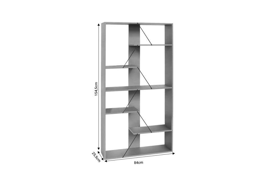 Βιβλιοθήκη Tars pakoworld οακ-μαύρο 84x25.5x154.5εκ