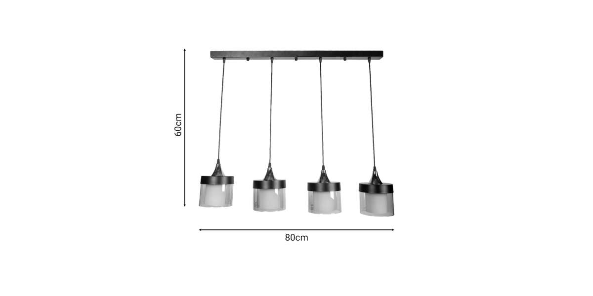 Φωτιστικό οροφής τετράφωτο Tigly pakoworld μαύρο μέταλλο 80x20x60εκ