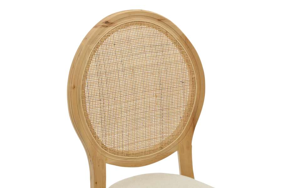 Καρέκλα Canco pakoworld φυσικό rubberwood-φυσικό rattan 50x55x98εκ