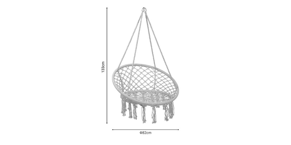 Αιώρα-κούνια κάθισμα Eventful pakoworld σχοινί μπεζ 82x82x133εκ