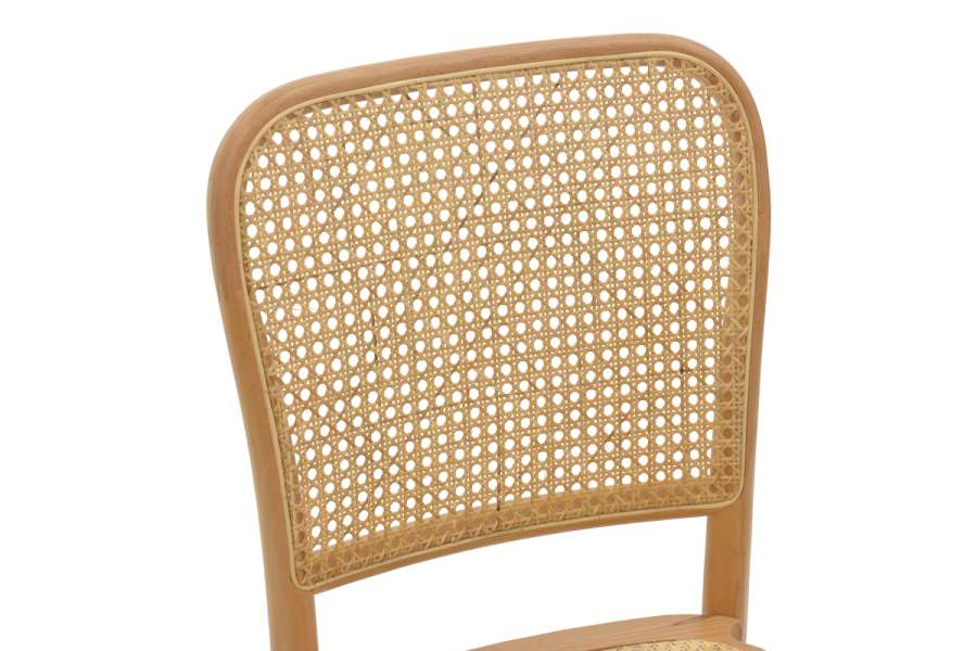 Καρέκλα Kalliope pakoworld φυσικό ξύλο οξιάς-φυσικό rattan 45x50x89εκ